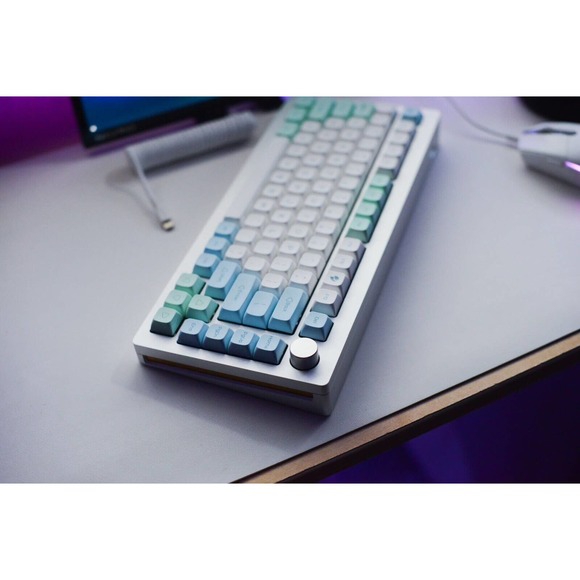 Custom Modded Mechanical Keyboard 75 Percent Silver Monsgeek M1 Thock Lubed RGB - Picture 7 of 9